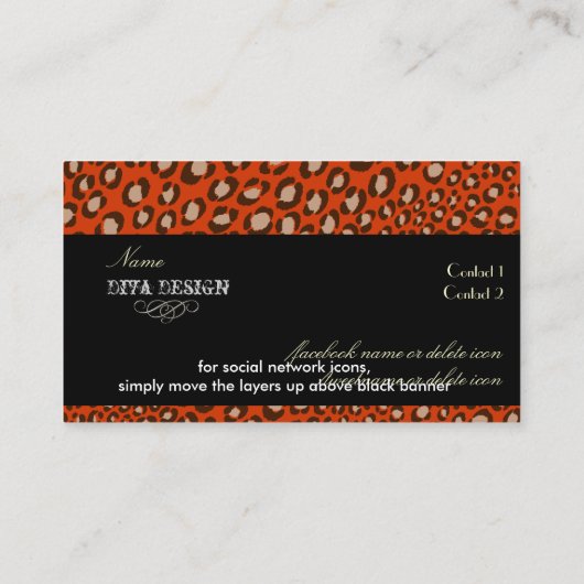 Leopardrucke für Divas/DIY-Hintergrund Visitenkarte (Rückseite)