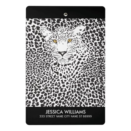 Leopardrucke für schwarze und weiße Flecken Mini Klemmbrett (Rückseite)