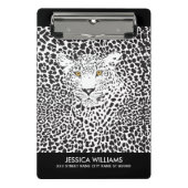 Leopardrucke für schwarze und weiße Flecken Mini Klemmbrett (Vorderseite)