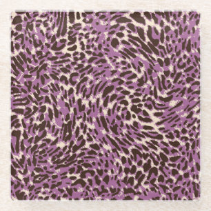 Leopardrucke, klassisches Tiermuster. Glasuntersetzer