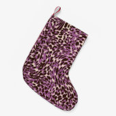 Leopardrucke, klassisches Tiermuster. Kleiner Weihnachtsstrumpf (Vorderansicht (hängend))