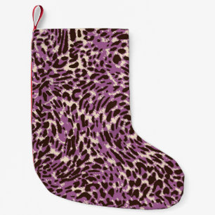 Leopardrucke, klassisches Tiermuster. Kleiner Weihnachtsstrumpf
