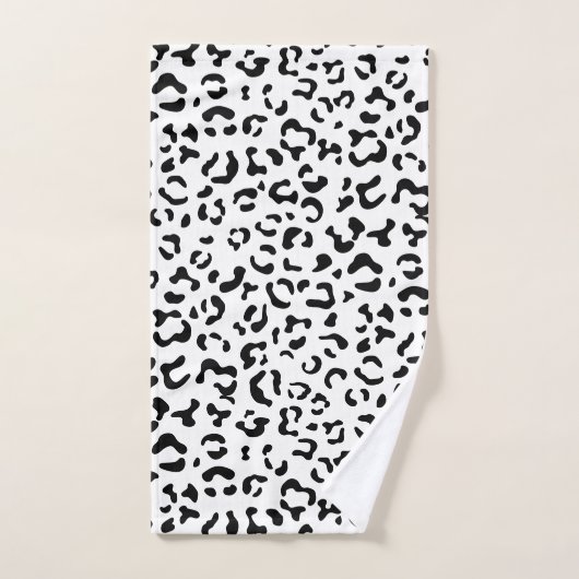 Leopardrucke, Leoparden, Schwarz und Weiß Badhandtuch Set (Handtuch)