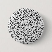 Leopardrucke, Leoparden, Schwarz und Weiß Button (Vorderseite)