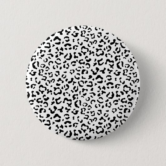 Leopardrucke, Leoparden, Schwarz und Weiß Button (Vorderseite)