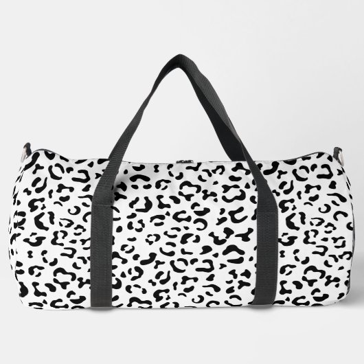 Leopardrucke, Leoparden, Schwarz und Weiß Duffle Bag (Vorderseite)