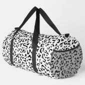 Leopardrucke, Leoparden, Schwarz und Weiß Duffle Bag (Rechte Ecke)