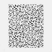 Leopardrucke, Leoparden, Schwarz und Weiß Fleecedecke (Vorderseite)