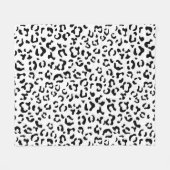 Leopardrucke, Leoparden, Schwarz und Weiß Fleecedecke (Vorderseite (Horizontal))