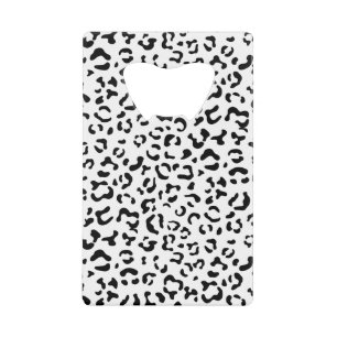 Leopardrucke, Leoparden, Schwarz und Weiß Geldbeutel Flaschenöffner