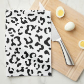 Leopardrucke, Leoparden, Schwarz und Weiß Geschirrtuch (Viertel Falte)