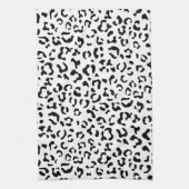 Leopardrucke, Leoparden, Schwarz und Weiß Geschirrtuch (Vertikal)