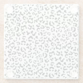 Leopardrucke, Leoparden, Schwarz und Weiß Glasuntersetzer (Rückseite)