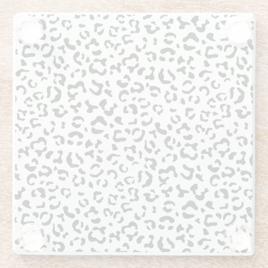 Leopardrucke, Leoparden, Schwarz und Weiß Glasuntersetzer (Rückseite)