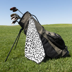 Leopardrucke, Leoparden, Schwarz und Weiß Golfhandtuch