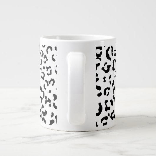 Leopardrucke, Leoparden, Schwarz und Weiß Jumbo-Tasse (Rückseite)