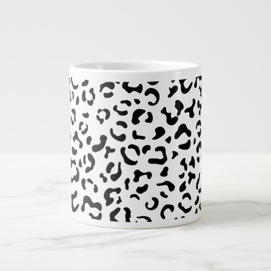 Leopardrucke, Leoparden, Schwarz und Weiß Jumbo-Tasse (Vorderseite)