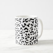 Leopardrucke, Leoparden, Schwarz und Weiß Kaffeetasse (VorderseiteRechts)