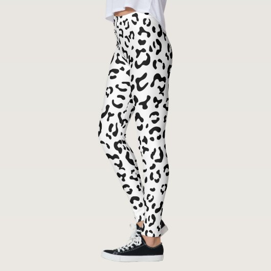 Leopardrucke, Leoparden, Schwarz und Weiß Leggings (Links)