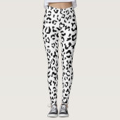 Leopardrucke, Leoparden, Schwarz und Weiß Leggings (Vorderseite)