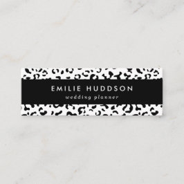 Leopardrucke, Leoparden, Schwarz und Weiß Mini Visitenkarte