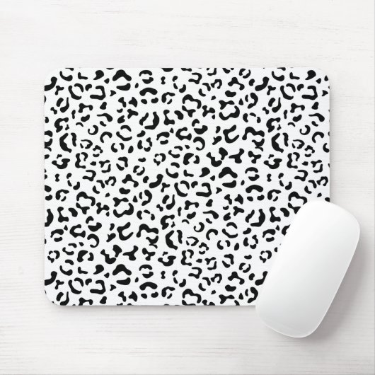 Leopardrucke, Leoparden, Schwarz und Weiß Mousepad (Mit Mouse)