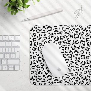 Leopardrucke, Leoparden, Schwarz und Weiß Mousepad