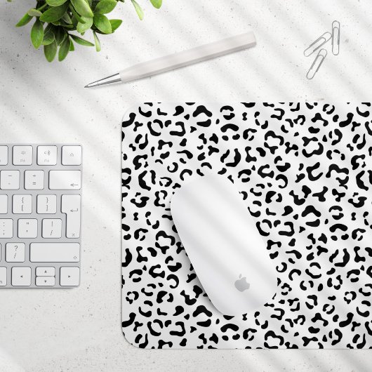 Leopardrucke, Leoparden, Schwarz und Weiß Mousepad