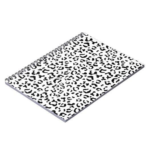 Leopardrucke, Leoparden, Schwarz und Weiß Notizblock (Linke Seite)