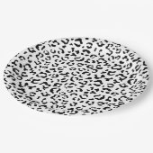 Leopardrucke, Leoparden, Schwarz und Weiß Pappteller (Schrägansicht)