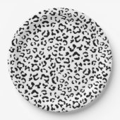 Leopardrucke, Leoparden, Schwarz und Weiß Pappteller (Vorderseite)