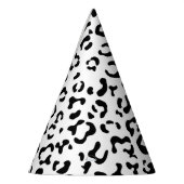 Leopardrucke, Leoparden, Schwarz und Weiß Partyhütchen (Links)