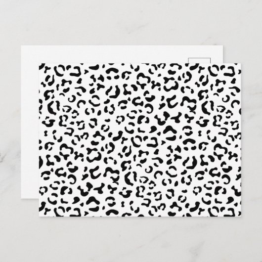 Leopardrucke, Leoparden, Schwarz und Weiß Postkarte (Vorne/Hinten)