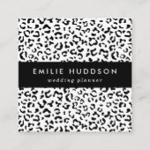 Leopardrucke, Leoparden, Schwarz und Weiß Quadratische Visitenkarte (Vorderseite)