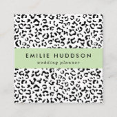 Leopardrucke, Leoparden, Schwarz und Weiß Quadratische Visitenkarte (Vorderseite)