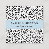 Leopardrucke, Leoparden, Schwarz und Weiß Quadratische Visitenkarte (Vorderseite)