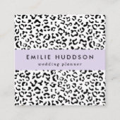 Leopardrucke, Leoparden, Schwarz und Weiß Quadratische Visitenkarte (Vorderseite)