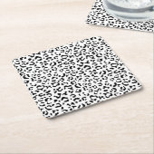 Leopardrucke, Leoparden, Schwarz und Weiß Rechteckiger Pappuntersetzer (angewinkelt)