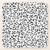 Leopardrucke, Leoparden, Schwarz und Weiß Rechteckiger Pappuntersetzer (Vorderseite)
