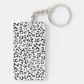 Leopardrucke, Leoparden, Schwarz und Weiß Schlüsselanhänger (Rückseite)