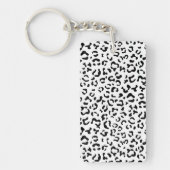 Leopardrucke, Leoparden, Schwarz und Weiß Schlüsselanhänger (Vorderseite)