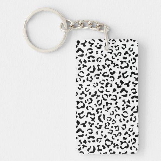 Leopardrucke, Leoparden, Schwarz und Weiß Schlüsselanhänger (Vorderseite)