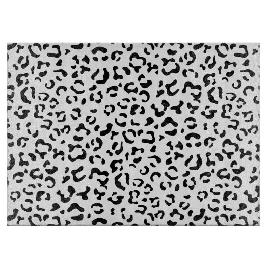 Leopardrucke, Leoparden, Schwarz und Weiß Schneidebrett (Vorderseite)