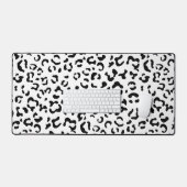 Leopardrucke, Leoparden, Schwarz und Weiß Schreibtischunterlage (Tastatur & Maus)