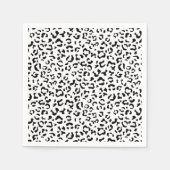 Leopardrucke, Leoparden, Schwarz und Weiß Serviette (Vorderseite)