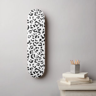 Leopardrucke, Leoparden, Schwarz und Weiß Skateboard