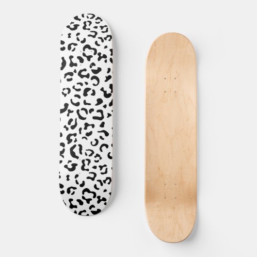 Leopardrucke, Leoparden, Schwarz und Weiß Skateboard (Vorderseite)