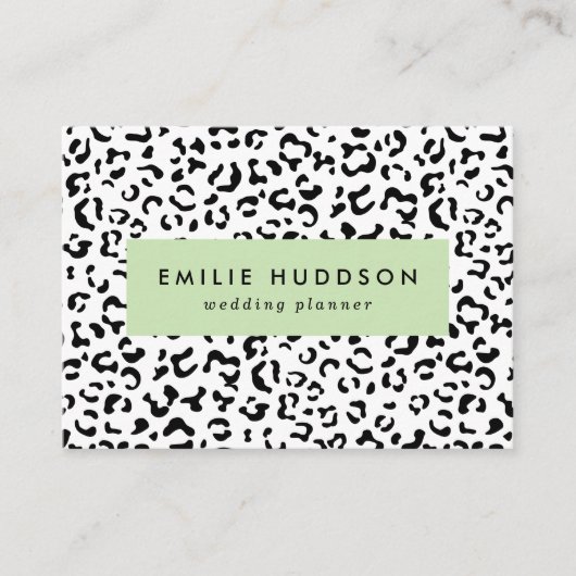 Leopardrucke, Leoparden, Schwarz und Weiß Visitenkarte (Vorderseite)