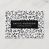 Leopardrucke, Leoparden, Schwarz und Weiß Visitenkarte (Vorderseite)