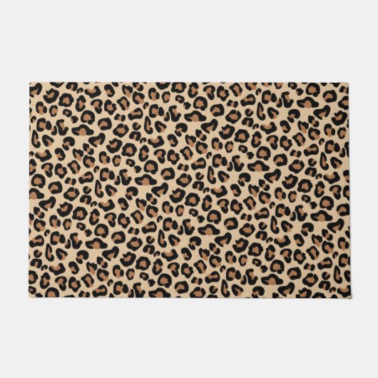 Leopardrucke, Schwarz, Braun, Rost und Tan Fußmatte (Vorderseite)
